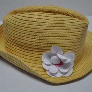 Girl's Wicker Straw Hat with Flower Gymboree NWT